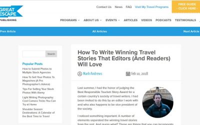 Great Escape Publishing. How to Write Winning Travel Stories that Editors (and Readers) will Love.