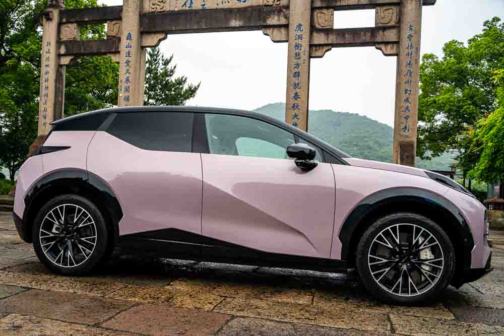 Chery Tiggo 7 Pro (badged at Tiggo 7 Plus for China) SUV car pictured being driven during a test in Shanghai, China.