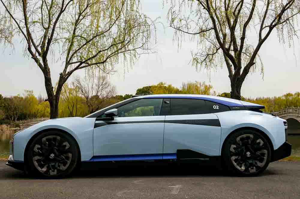 Exterior pictures of the HiPhi Z, an electric GT car from Chinese start-up Human Horizons, taken on a test drive in Shanghai.