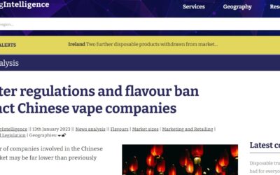 ECigIntelligence. Tighter regulations and flavour ban impact Chinese vape companies.